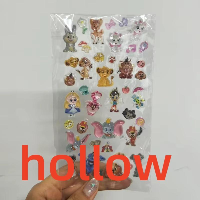 New Model Disney Lilo & Stitch Hollow Crystal Stickers Three-Dimensional Relief Diy Notebook Water Cup Phone Case Boy Girl Gift