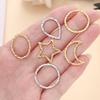 6pcs Gold Color Stainless Steel Geometric Bezel Frame Charms Pendants for DIY Earring Necklace Jewelry Making Findings Supplies