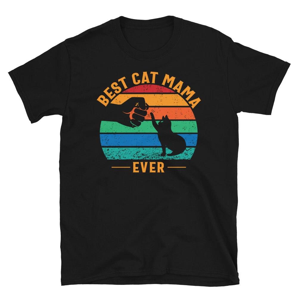 Best Cat Mama Ever Cute Cat Funny Animal Kitty Cats T-Shirt M