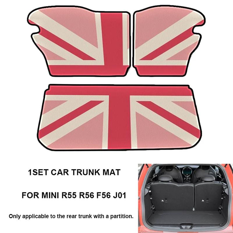 Car Rear Trunk Mat Cargo Liner For MINI Cooper R55 R56 F56 J01 For Clubman Electric Hardtop Hatchback Hatch Leather Custom