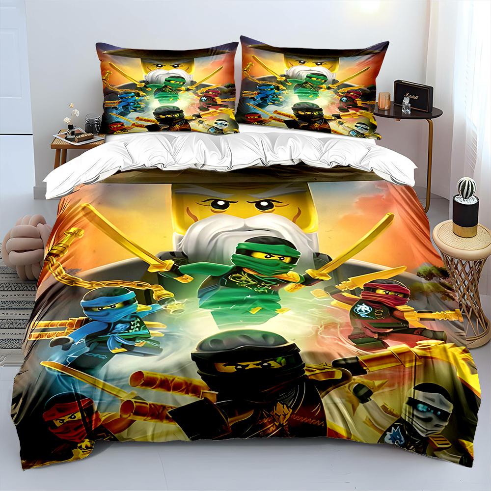 N Ninja Games Pattern Duvet Cover Set Digital Print Colorful Polyester Bedding With Zipper Closur For Kids Gifts