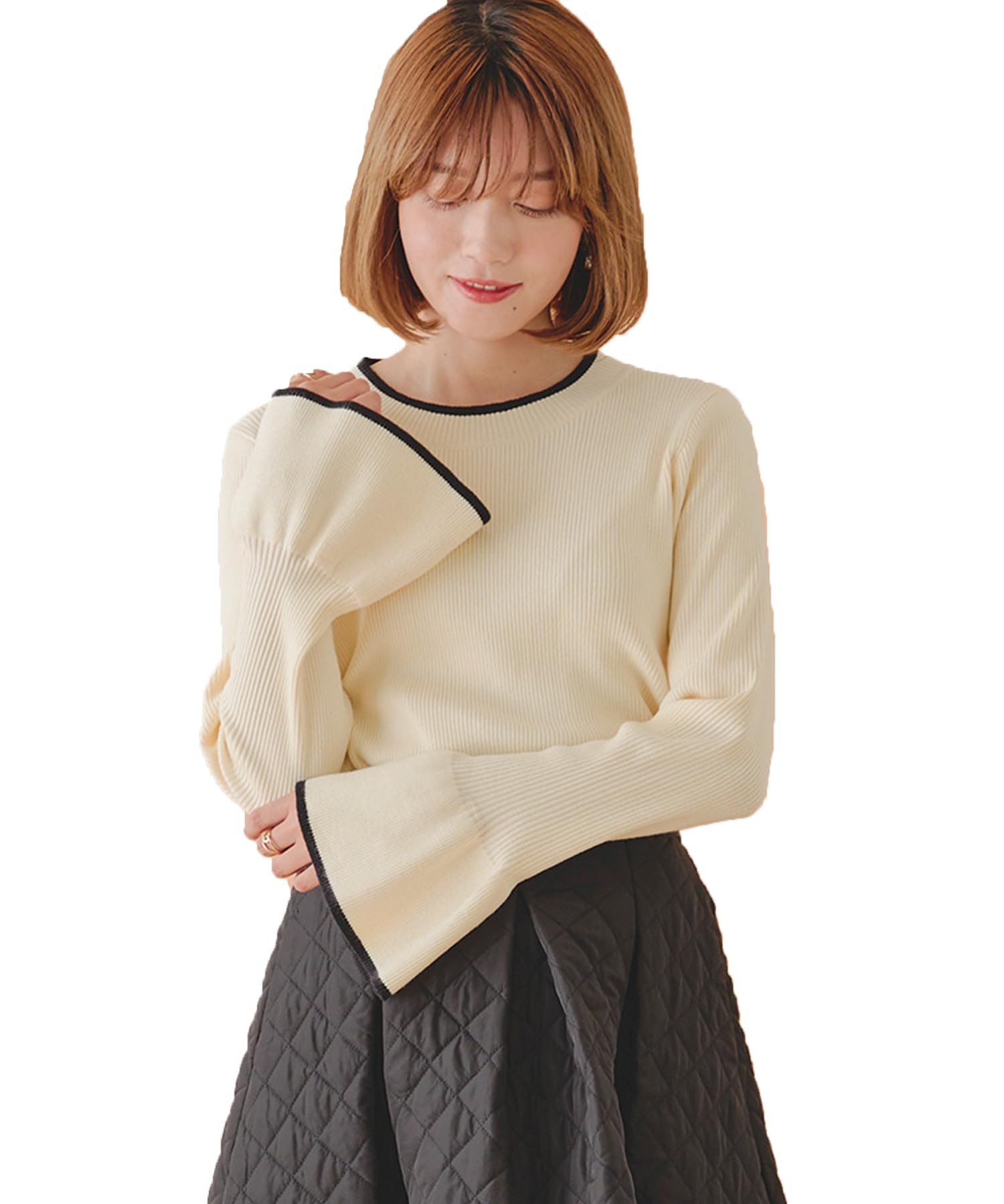 

Titibait Crew Neck Bell Sleeve Knit White (ACXP3773), Women s, Medium,