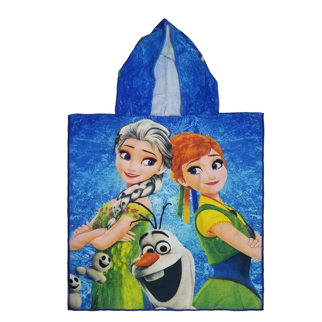 Sommer-Mikrofaser-Badeponcho mit Aufdruck für Kinder, Badetuch mit Kapuze, das nicht fusselt oder ausbleicht, Alter 2-10