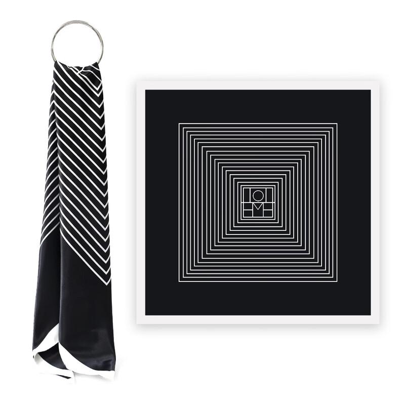 Elegant Striped Satin Square Scarf