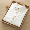 Spring Artistic Fresh Rabbit Embroidered White Long Sleeve Women's Shirt Student Versatile Button