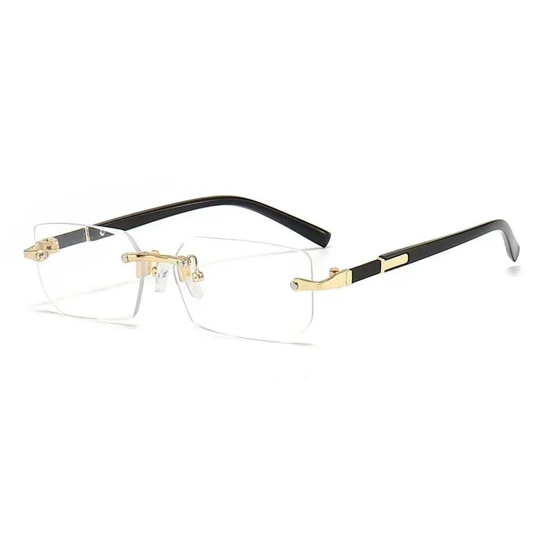 

New Fashion Rimless Presbyopia Glasses Anti-Blue Light Reading Glasses For Men Clear Glasses For Women Diopter To +3.0+3.5+4.0 +3.5