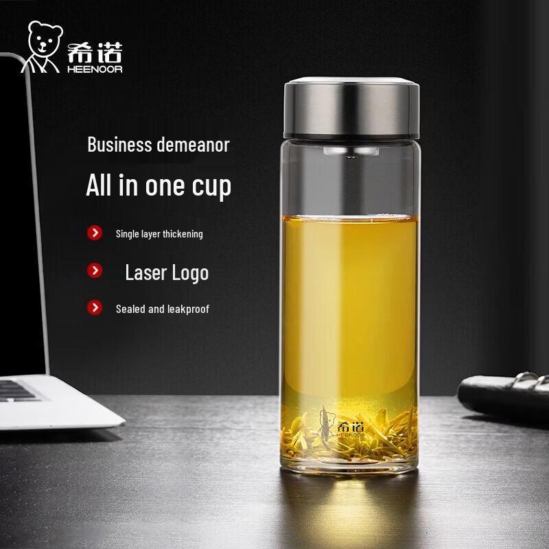 Heenoor High Borosilicate Glass Tea Infuser Bottle