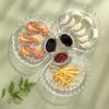 Household Dumpling Plate with Vinegar Dish and Separate Serving Plate, Transparent Scallop Dumpling Storage Plate, Kitchen Dumpling Plate
