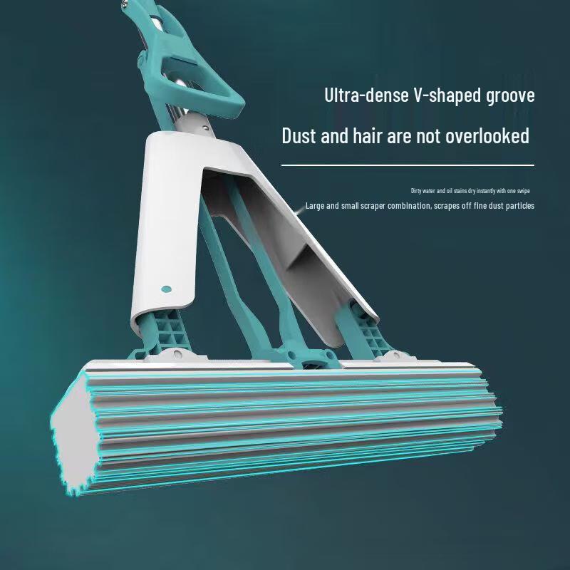 Youlehui Hand-Free PVA Sponge Mop with 3 Refills