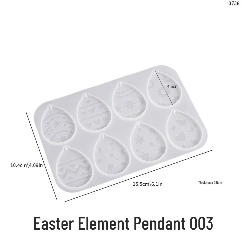 Easter Resin Animal Earrings Mold: Egg, Rabbit, Chick, Cat Pendant