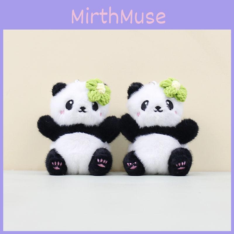 Delightful Chengdu Plush Panda Keychain Soft Toy Colorful Flower Design 12cm