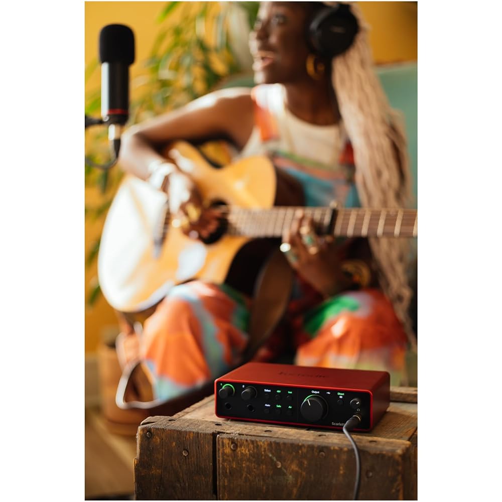 Focusrite Scarlett 2i2 4th Generation USB Audio Interface for recording, songwriting, streaming, ...