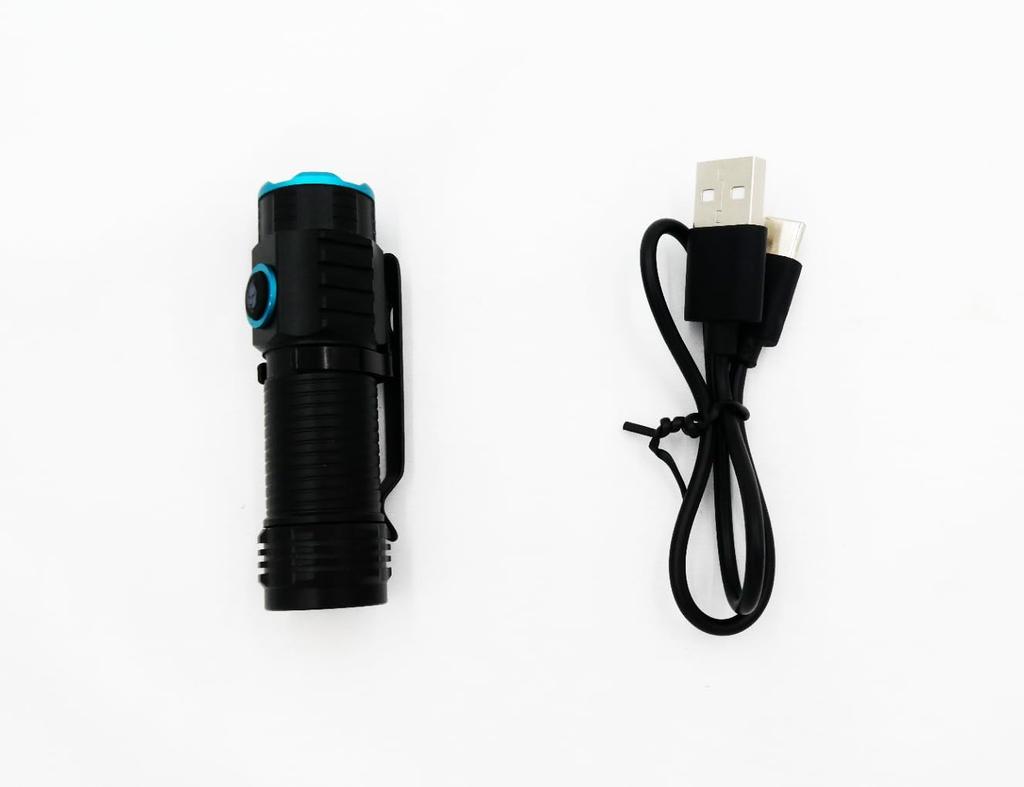 3945 PPLS Mini LED Flashlight with Rechargeable Battery and Cord Included 3-Level Dimming,