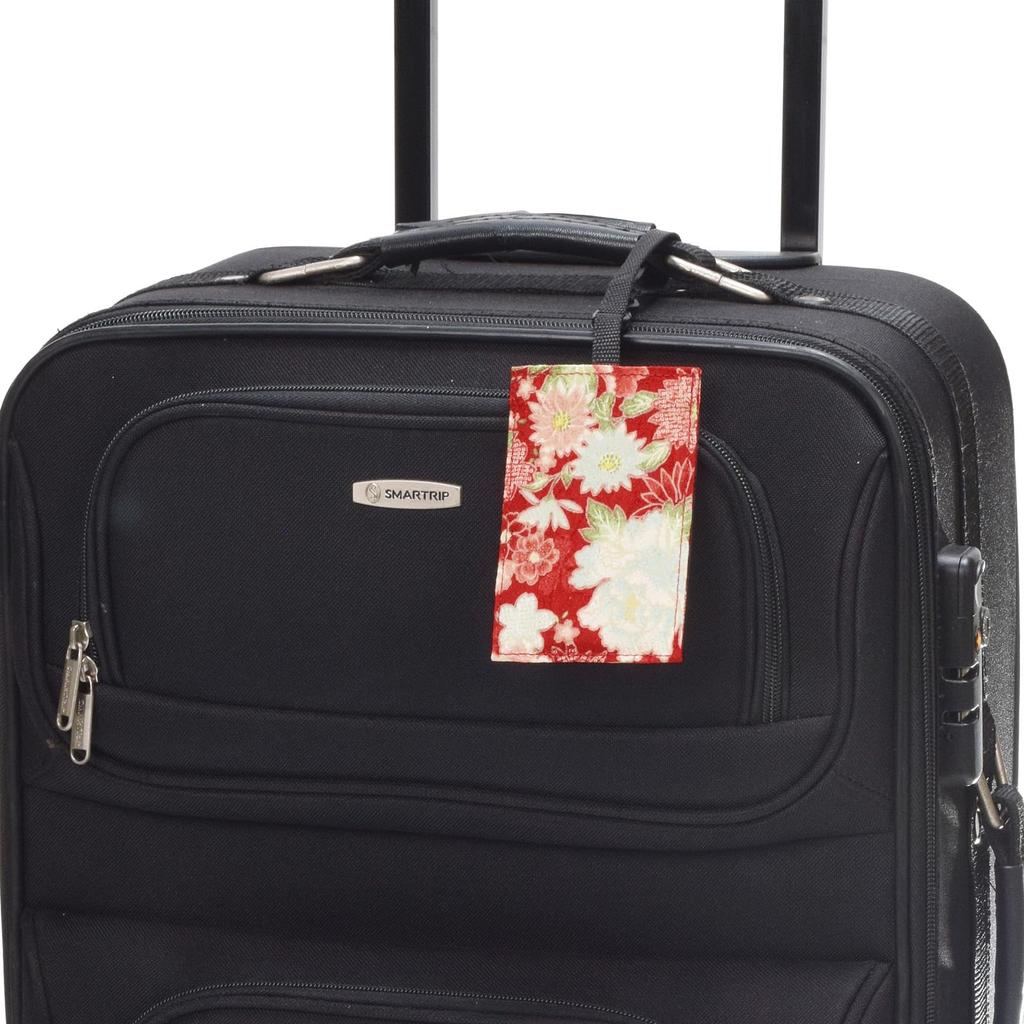 Funs Travel Luggage Name Japanese Suitcase Made in Tag, Tag, Pattern, Tag, Japan, Peony, Red, VFS-561112RD