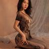 Sexy Crotchless Lingerie Teddies Bodysuit Women Erotic Set  High Waist Pantyhose Mesh Stockings Fishnet Bondage Stretch Tights