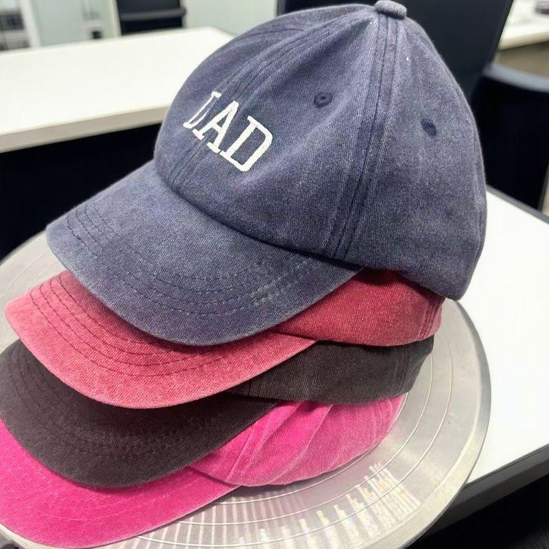 Letter Embroidery Washed Baseball Cap - Mother's Day MOM & DAD Hat