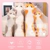 Throw Pillow  Cute Cartoon Long Cat Shaped Doll  Plush  Sleeping Decorative Gift