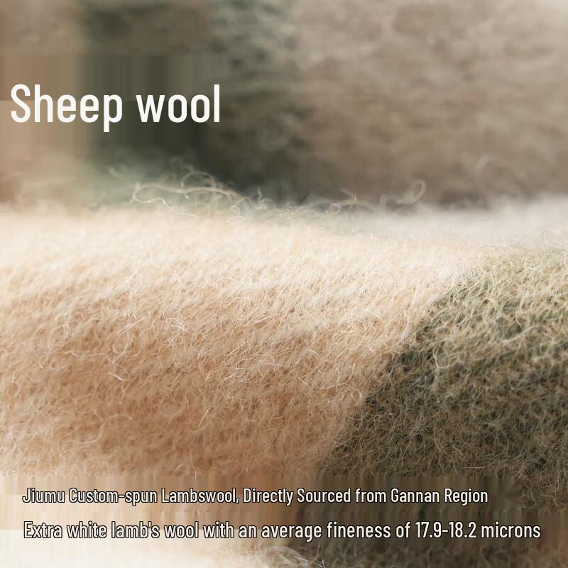 JIUMU Women's Wool Plaid Knitted Scarf & Shawl