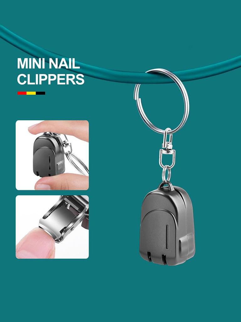 Compact Folding Nail Clippers Keychain - Single Pack Household Mini Set