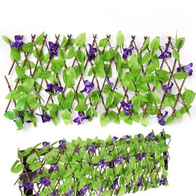Écran de Jardin Treillis Extensible Écran de Confidentialité Haie Artificielle Faux Feuilles d'Ivy Clôture en Bois Pour balcon Bâtiments de Jardin