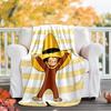 Curious George printed throw blanket—lightweight,soft,warm;versatile blanket for all seasons—perfect as &air-conditioning throw,nap blanket