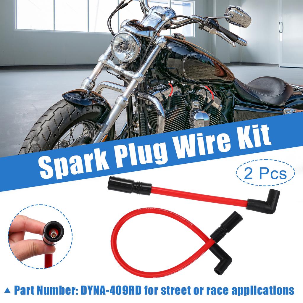 X Autohaux 2 PCS 10.4mm 10mm Motorcycle Spark Plug Wire For Harley-davidson Softail Dyna FXD 1999-2017 Motorcycle Accessories