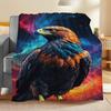 Goshawk Flannel Digital Print Blanket, Small Throw - Suitable for Sofa, Bed, Travel, Camping, Living Room, Office Chair