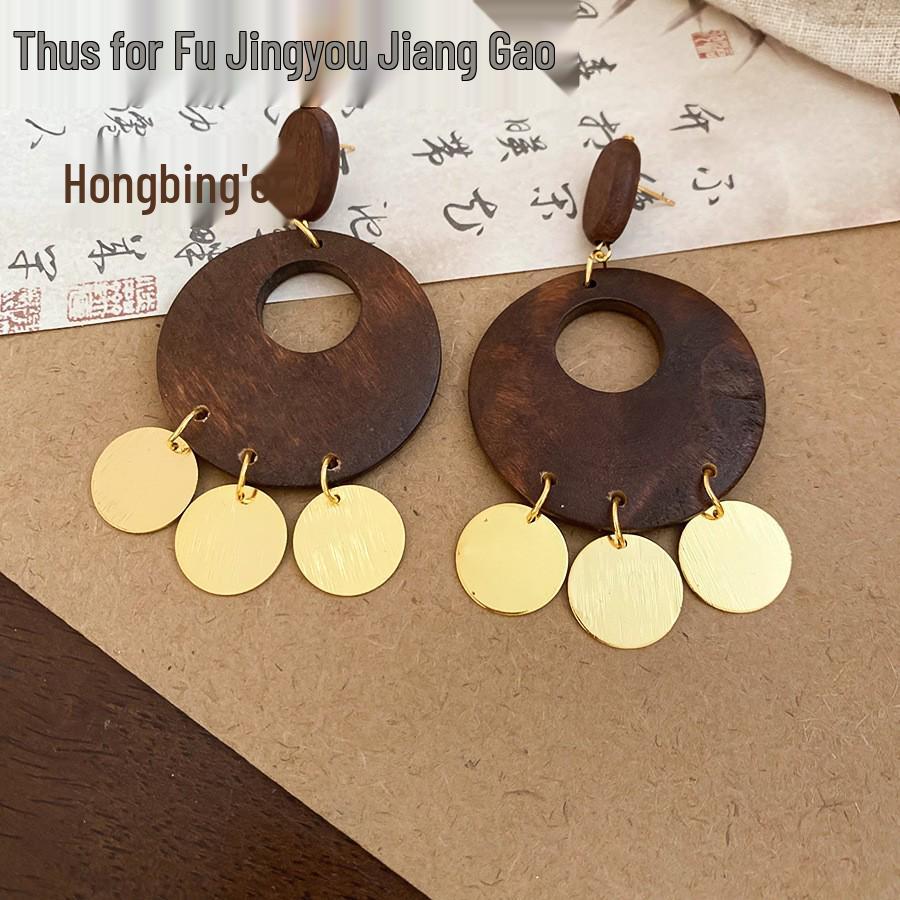 Vintage Ethnic Silver Needle Diamond Inlaid Round Flower Acrylic Resin Stud Earrings for Women