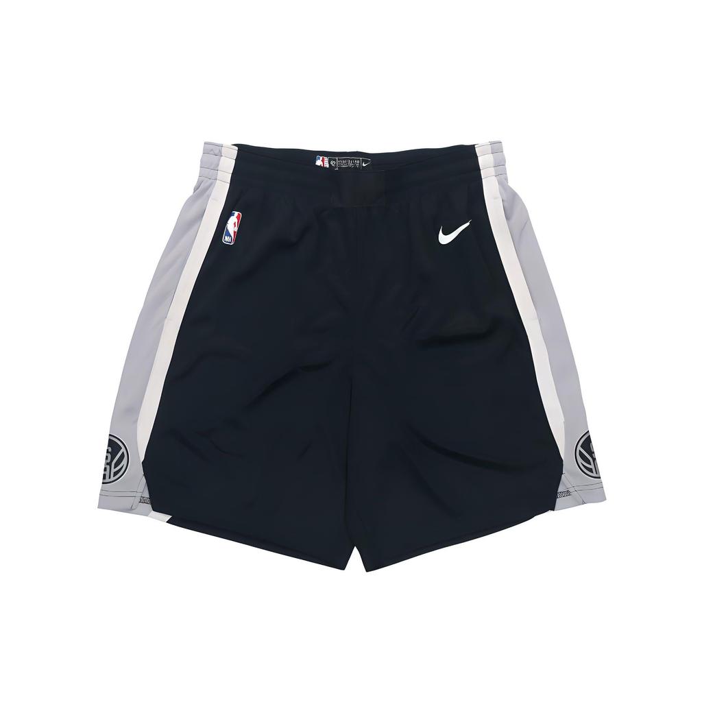 Nike San Antonio Spurs SW Fan Edition 19-20 Season Icon Edition Color Block Striped Basketball Shorts Men Shorts Black AJ5650-010