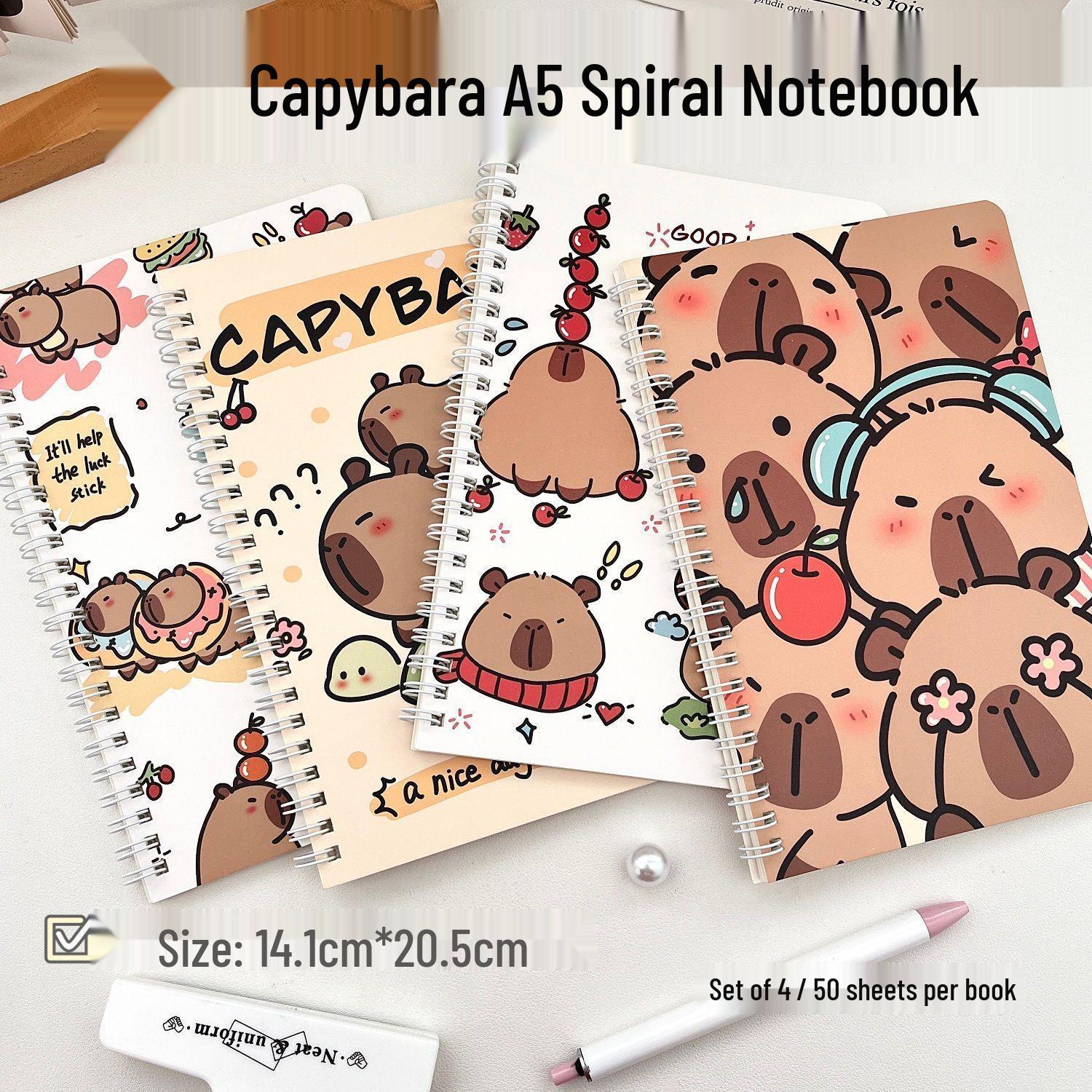 

Capybara A5 Thickened Coil Notebook - High-Face Value, Lined, Cute Student Diary