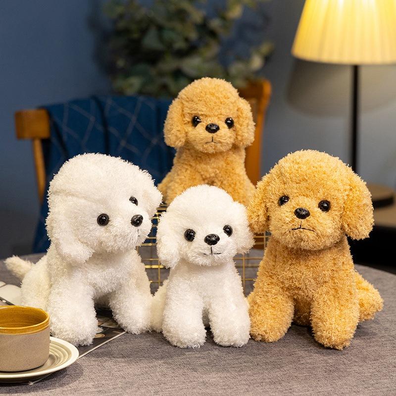 Cute Simulation Curly Hair Teddy Dog Doll Plush Toy Puppy Dog Doll Children Companionship Soothing Doll