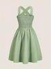 Girls' Summer Bow-Back Strappy Dress