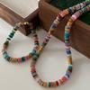 Colorful Beaded Natural Stone Necklace: 2024 Euro-American Fashion Dopamine Sweater Chain for Women