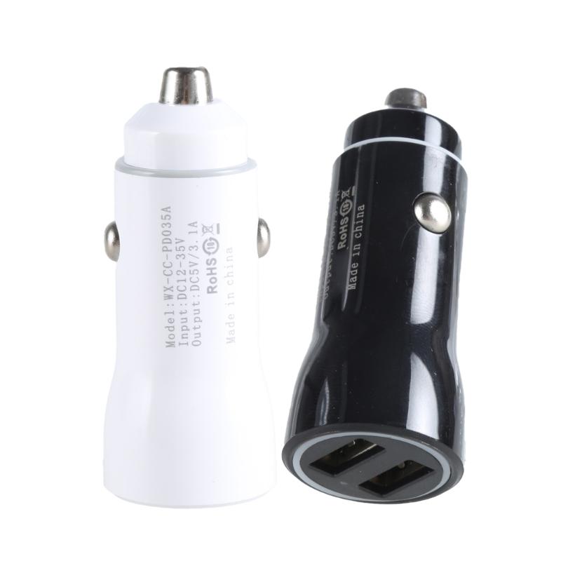 High Speed Charging Head Car Adapter with Double USB Port Intelligent Recognition Chip for Efficient Device Charging