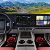 A Set of Four Universal Car Floor Mats Featuring a Rose Flower Design, Designed Both Front And Rear Seats of Any Vehicle