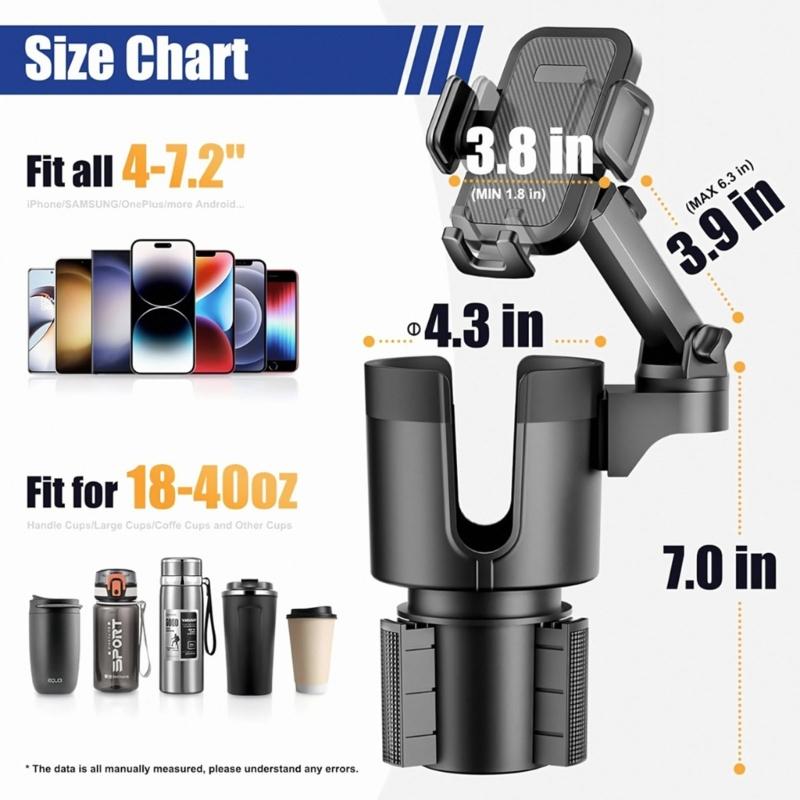 Multifunctional Car Cup Holder Expander Mount Stand Cell Phone Support Bracket Auto Drink Bottle Bracket Car Accessories