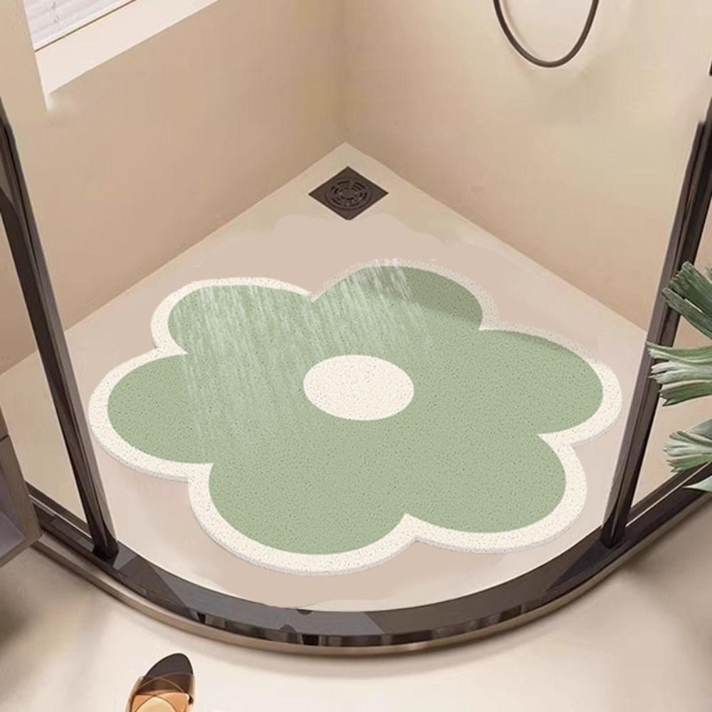 Water Absorbent Flower Shape Bath Mat Non Slip Floor Mat Home Decoration Bathroom Rug  Shower