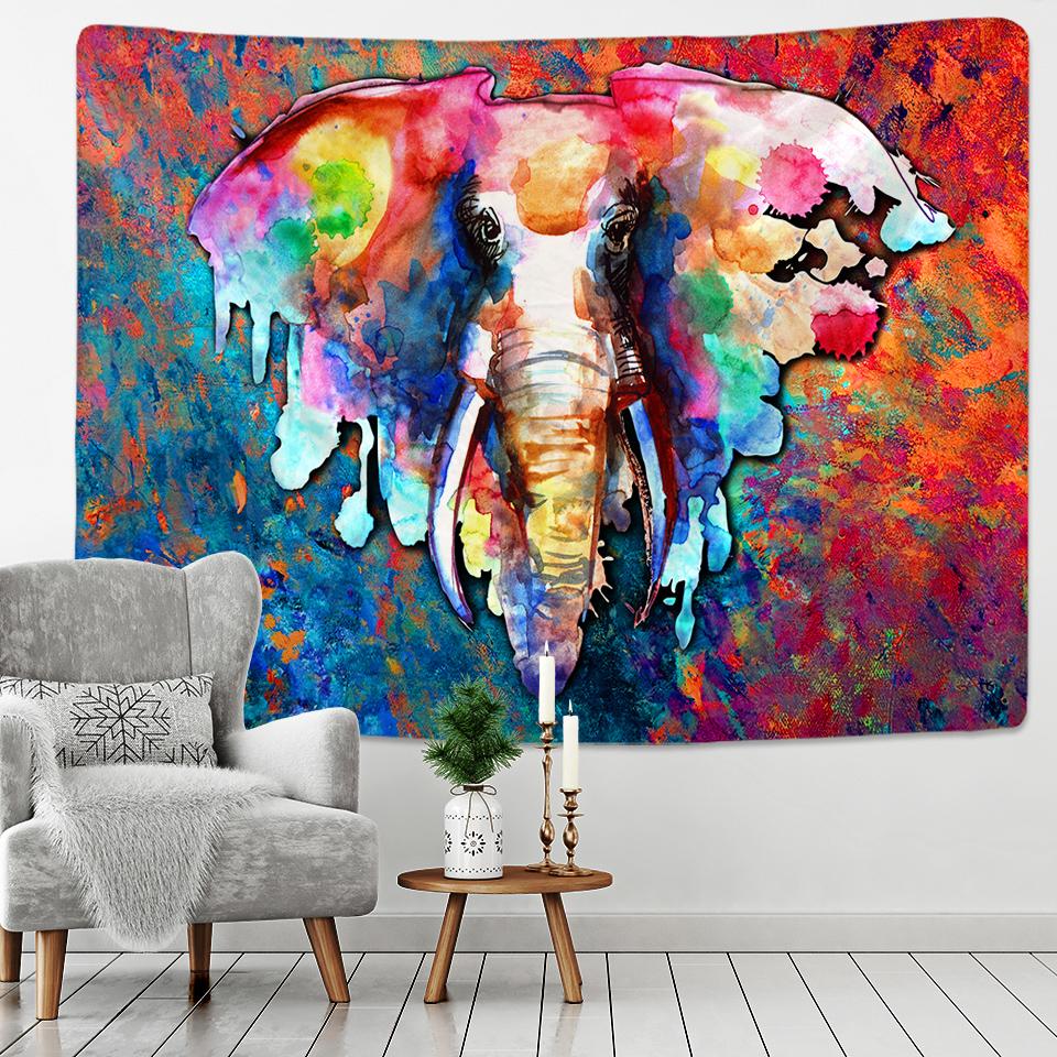 Bohemian Mandala Elephant Tapestry Wall HangingSandy BeachPicnic Throw Rug Blanket Camping Tent Travel Sleeping Pad Room