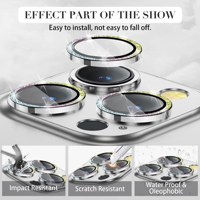 Kameraschutzfolie - für iPhone 13 Pro - 13 Pro Max - Kratzfestes gehärtetes Glas - Aluminiumrahmen