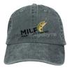 Milf Man. I Love Fishing Hat Men Women Adjustable Trucker Fashion Washed Denim Caps for Outdoor Black Baseball Cap