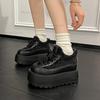 Damen Wildleder Plateau-Sneaker Dicke Sohle Keile Runde Spitze Schnürung Lässige Sneaker Rutschfest Retro Bequeme Alltagsschuhe