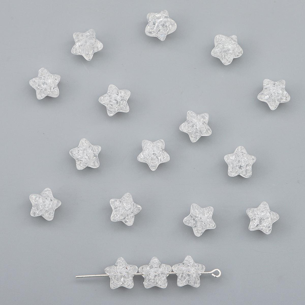 

50 шт. Пластикових акрилових зіркових бус. Модні вільні розпірні намистини для виготовлення ювелірних виробів. Шпилька для волосся. Сережки. Намисто.