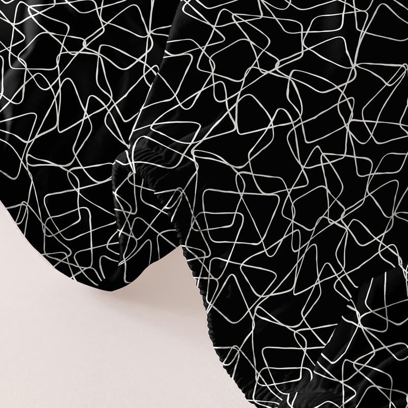 Simple 1 Modern Geometric Trapezoid Printed Matte Bed Sheet, Bedroom Printed Bed Cover, Bedding Excluding Pillowcases