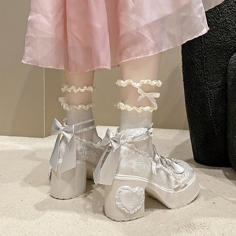 New High-Top Lolita Fabric Shoes Jk Style Campus Princess Wasteland Aesthetic For Autumn School Season Women Shoes