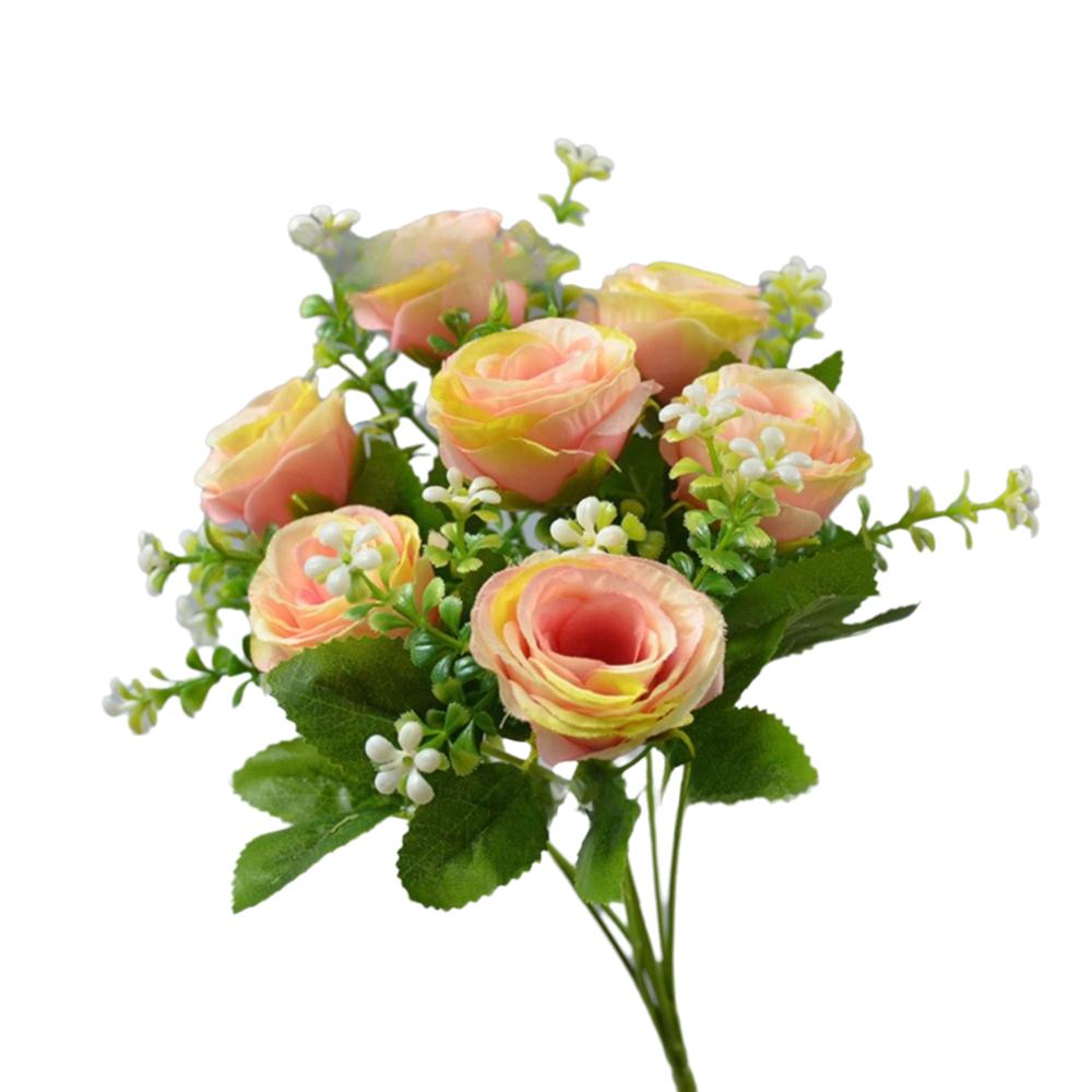 30CM Hedvábná kytice růží 7 hlav Umělá růže Realistické umělé květiny Svatba Domácí dekorace