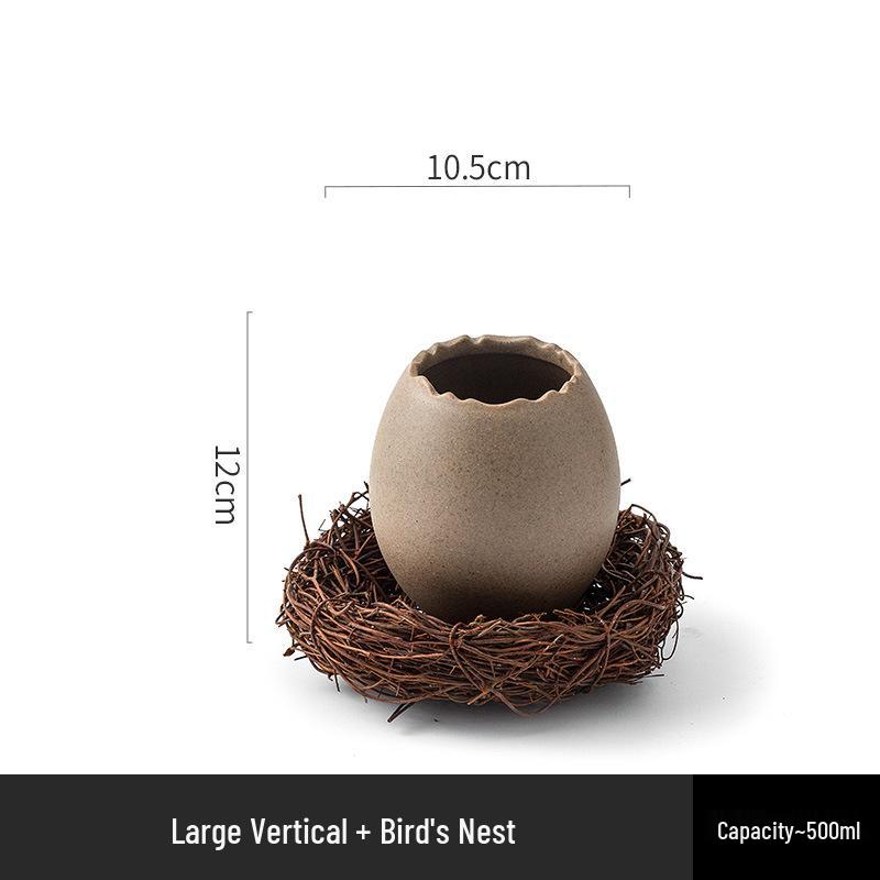 Creative Ostrich Eggshell Dessert Bowl - Unique Ceramic Tableware for Cold Drinks & Barbecue