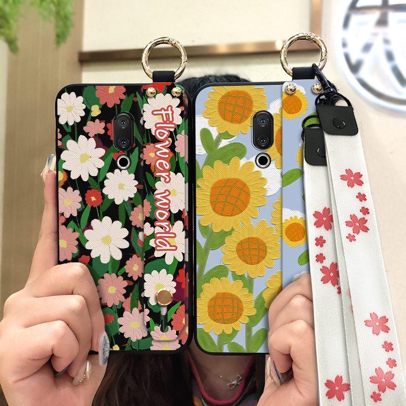 Anti-dust Wristband Phone Case For Meizu 15/15 Lite Back Cover Soft case Anti-knock Lanyard Durable Fashion Design Ring