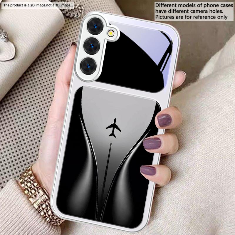 Aircraft in gradual flight For Samsung S26 S22 S8 9 10 S20 Ultra S21 Pro S22 Plus S23 FE S24Ultra S25 Edge S24+ Glass Phone Case