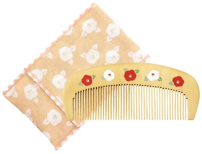 Kurochiku Tsubakido Moisturizing Comb with Camellia Hairbrush Case, (1 Piece)