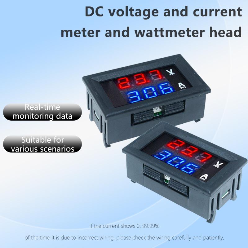 LIZAO DC 0-100V/200V Digital Voltage Current Power Meter 10A/50A/100A Dual Display Panel Meter
